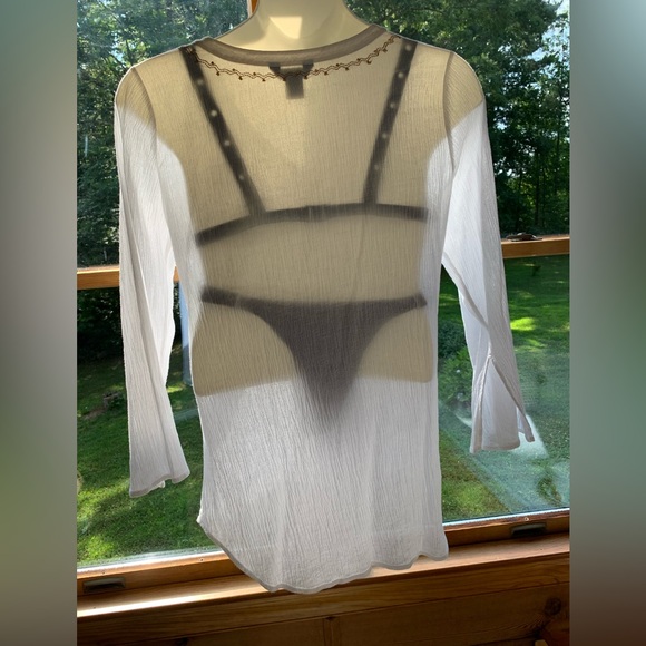 Eddie Bauer Women’s Size Large Mini Cover-up Cotton Crinkle Gauze Dress in EUC - Picture 3 of 10